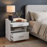 Furda White High Gloss 2-Drawer LED Nightstand with Speaker from Coaster - Luna Furniture