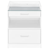 Furda White High Gloss 2-Drawer LED Nightstand with Speaker from Coaster - Luna Furniture