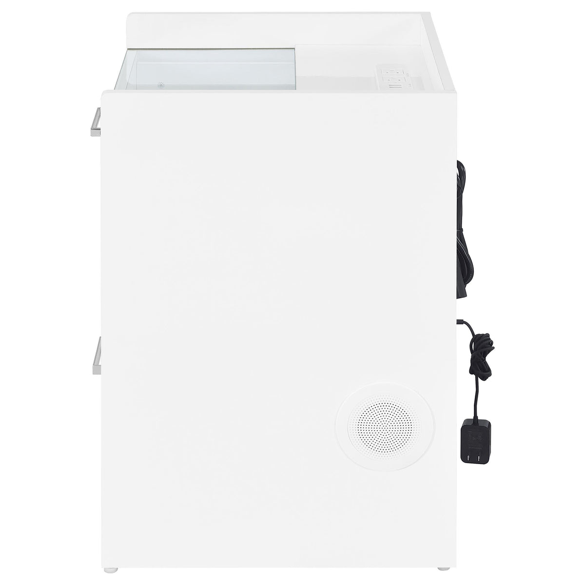 Furda White High Gloss 2-Drawer LED Nightstand with Speaker from Coaster - Luna Furniture