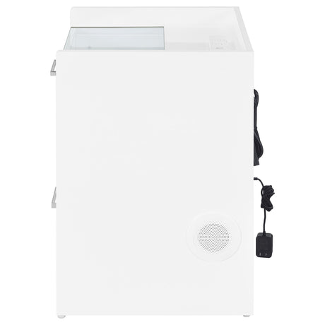 Furda White High Gloss 2-Drawer LED Nightstand with Speaker from Coaster - Luna Furniture