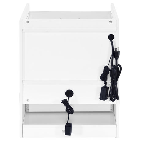 Furda White High Gloss 2-Drawer LED Nightstand with Speaker from Coaster - Luna Furniture