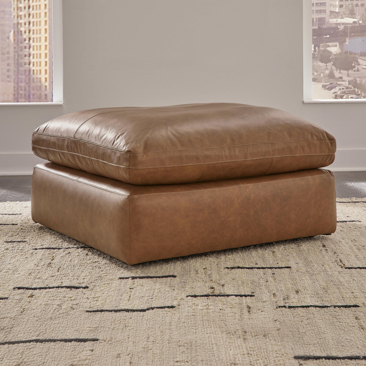 Emilia Caramel Oversized Accent Ottoman from Ashley - Luna Furniture