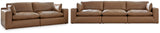 Emilia Sofa and Loveseat in Caramel from Ashley Furniture - Luna Furniture