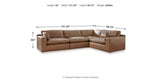 Emilia Caramel 4-Piece Sectional with Ottoman from Ashley Furniture - Luna Furniture