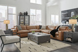 Emilia Caramel Leather 5-Piece Modular Sectional from Ashley - Luna Furniture