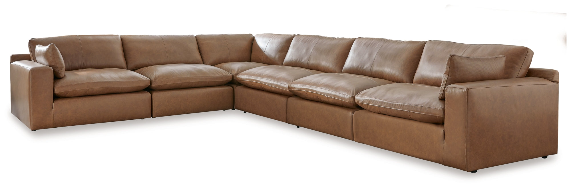 Ashley Emilia Caramel Leather 6-Piece Modular Sectional – Luna