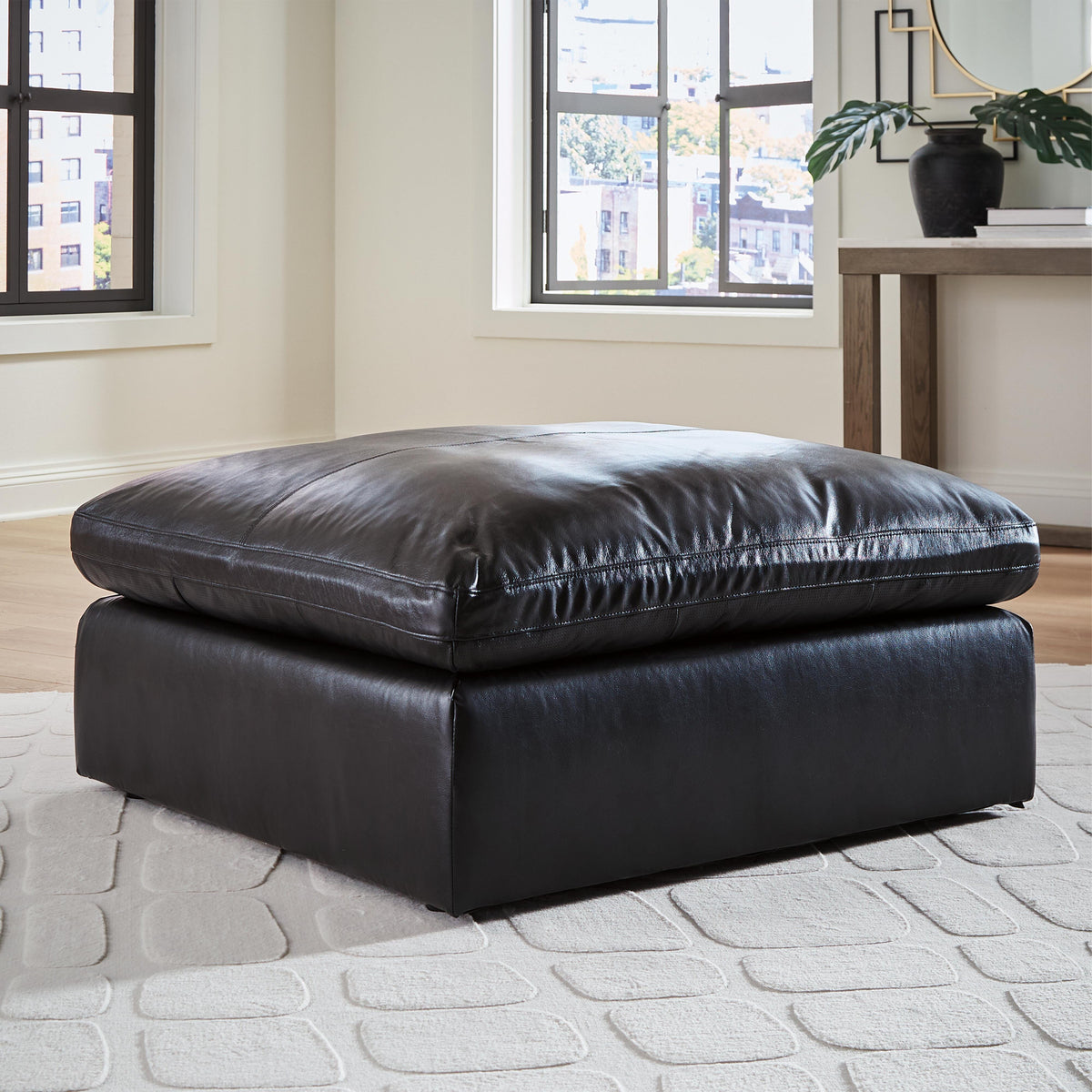Emilia Black Oversized Accent Ottoman from Ashley - Luna Furniture