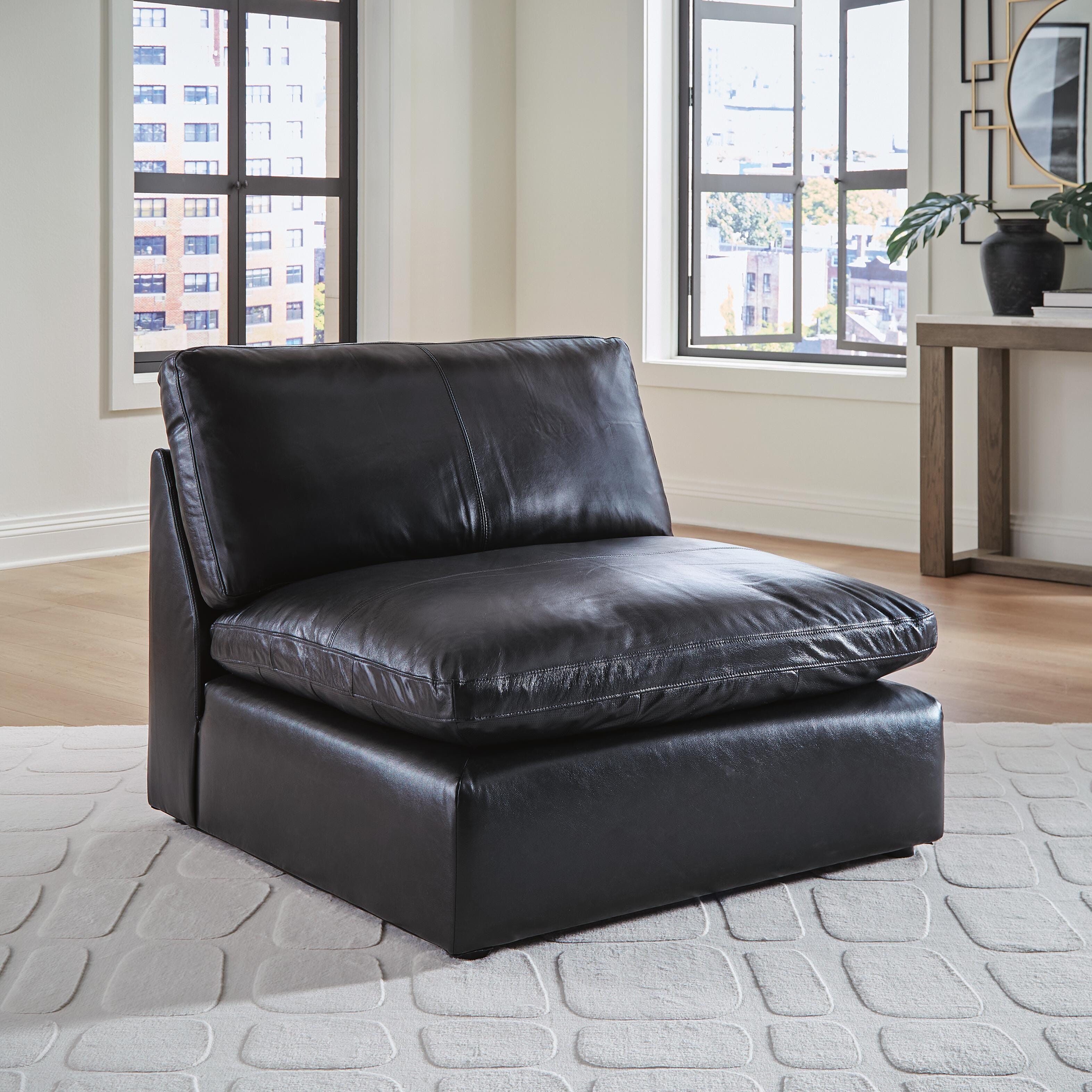 Ashley Emilia Black 7-Piece Leather Modular Sectional – Luna Furniture