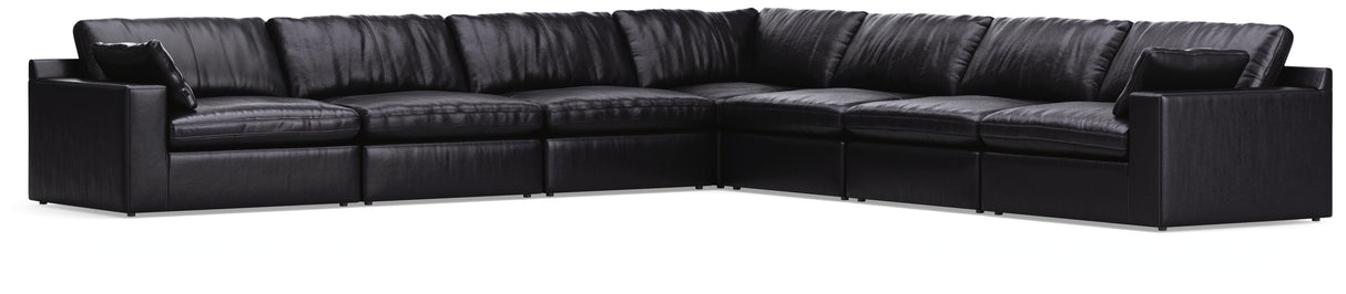 Emilia Black 7-Piece Leather Modular Sectional from Ashley - Luna Furniture