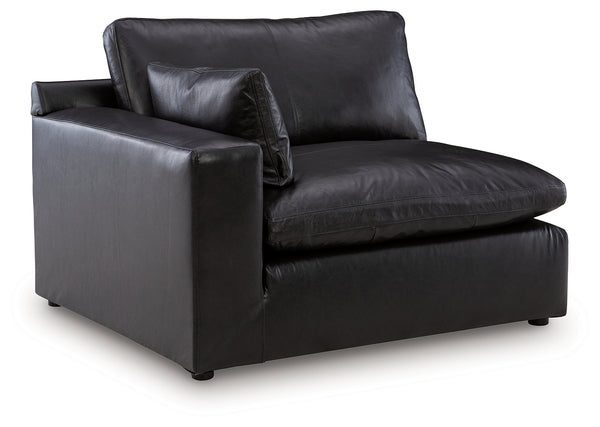 Emilia Black Left-Arm Facing Corner Chair