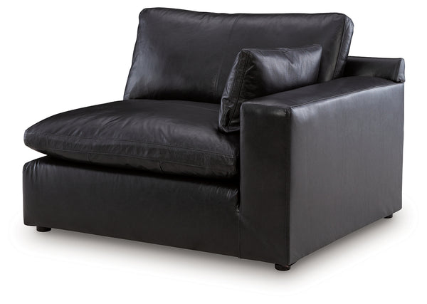 Emilia Black Right-Arm Facing Corner Chair