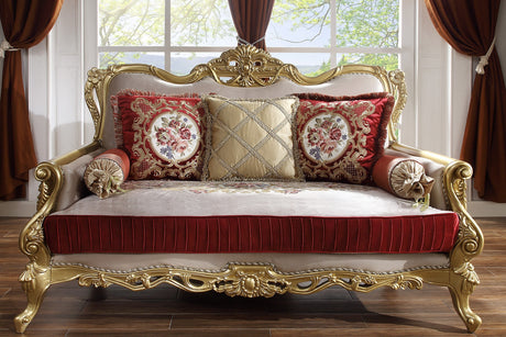 HD-31 Metallic Bright Gold Loveseat from Homey Design - Luna Furniture