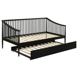 Delgado Black Windsor Twin Wood Daybed with Trundle from Coaster - Luna Furniture