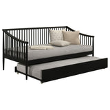Delgado Black Windsor Twin Wood Daybed with Trundle from Coaster - Luna Furniture