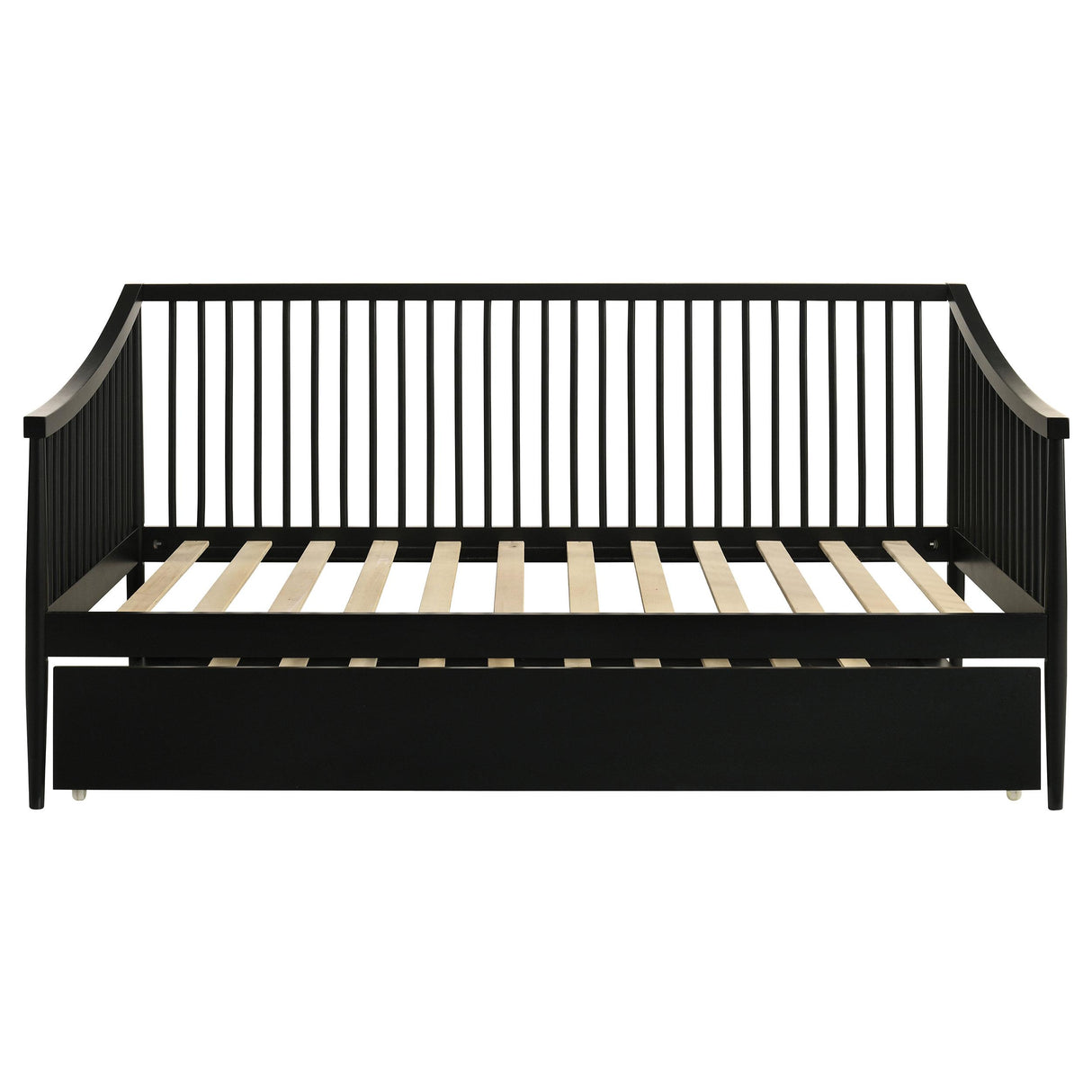 Delgado Black Windsor Twin Wood Daybed with Trundle from Coaster - Luna Furniture