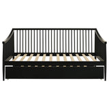 Delgado Black Windsor Twin Wood Daybed with Trundle from Coaster - Luna Furniture