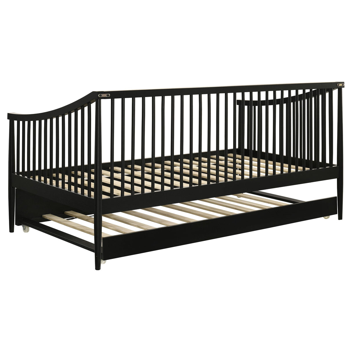 Delgado Black Windsor Twin Wood Daybed with Trundle from Coaster - Luna Furniture