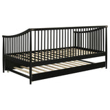Delgado Black Windsor Twin Wood Daybed with Trundle from Coaster - Luna Furniture