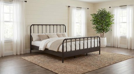 Rocco Dark Bronze Industrial Metal Pipe Frame Eastern King Bed from Coaster - Luna Furniture