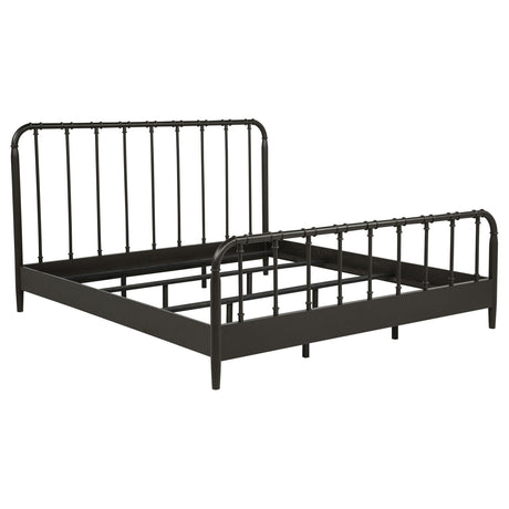 Rocco Dark Bronze Industrial Metal Pipe Frame Eastern King Bed from Coaster - Luna Furniture