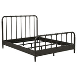 Rocco Dark Queen Bed, dark bronze frame, angled frame view
