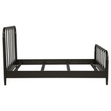 Rocco Dark Queen Bed, dark bronze frame, rear three-quarter view