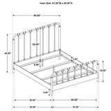 Rocco Dark Queen Bed frame, side profile with open slats, white background