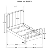 Rocco Dark Bronze Twin Bed frame, low side view, vertical pipe details