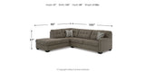 Mahoney Chocolate 2-Piece Sectional with Ottoman from Ashley - Luna Furniture