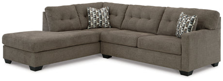 Mahoney Chocolate 2-Piece LAF Chaise Sleeper Sectional from Ashley Furniture - Luna Furniture