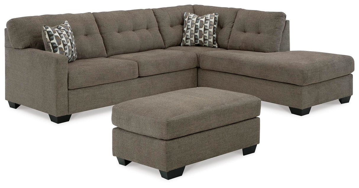 Mahoney Gray 2-Piece Sleeper Sectional and Ottoman from Ashley Furniture - Luna Furniture