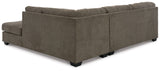 Mahoney Chocolate 2-Piece RAF Chaise Sleeper Sectional from Ashley - Luna Furniture