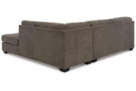 Mahoney Chocolate 2-Piece RAF Chaise Sleeper Sectional from Ashley - Luna Furniture