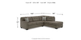 Mahoney Chocolate 2-Piece Sectional with Ottoman from Ashley - Luna Furniture