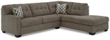 Mahoney Chocolate 2-Piece RAF Chaise Sleeper Sectional from Ashley - Luna Furniture