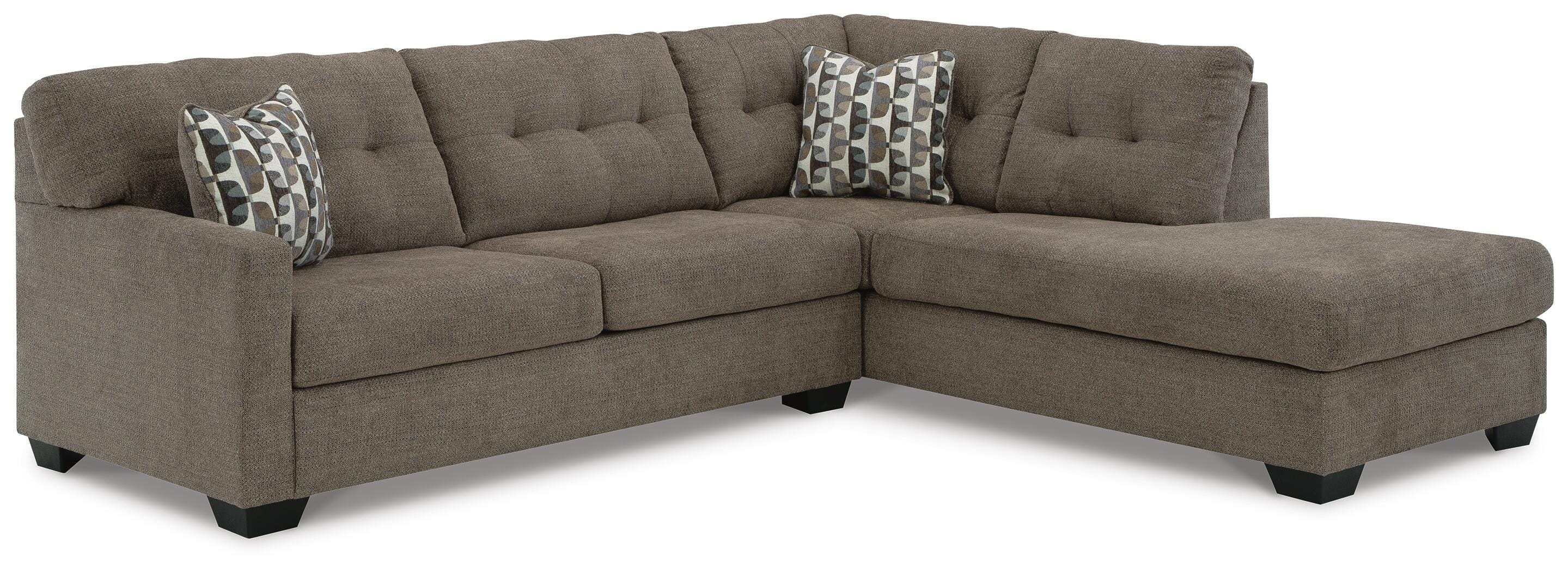 Ashley Mahoney Chocolate 2-Piece RAF Chaise Sectional – Luna Furniture