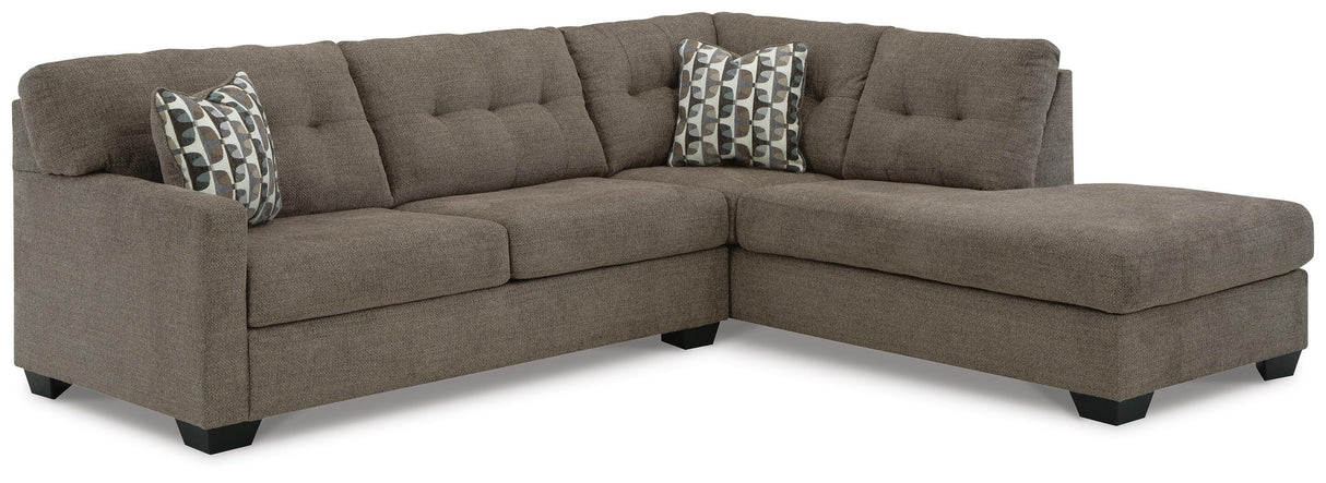 Mahoney Chocolate 2-Piece RAF Chaise Sectional from Ashley - Luna Furniture