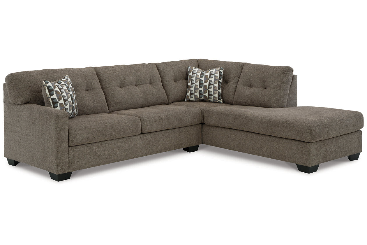 Mahoney Chocolate 2-Piece RAF Chaise Sleeper Sectional from Ashley - Luna Furniture
