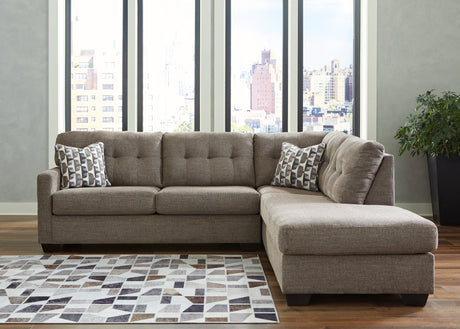 Mahoney Chocolate 2-Piece RAF Chaise Sleeper Sectional from Ashley Furniture - Luna Furniture