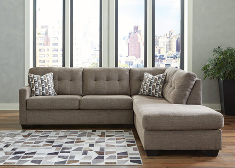 Mahoney Chocolate 2-Piece RAF Chaise Sectional from Ashley Furniture - Luna Furniture