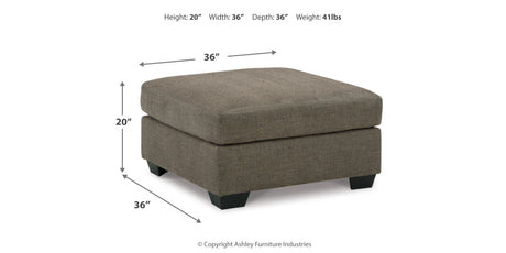 Mahoney Chocolate 2-Piece Sectional with Ottoman from Ashley - Luna Furniture