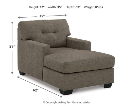 Mahoney Chocolate Sofa and Chaise from Ashley Furniture - Luna Furniture