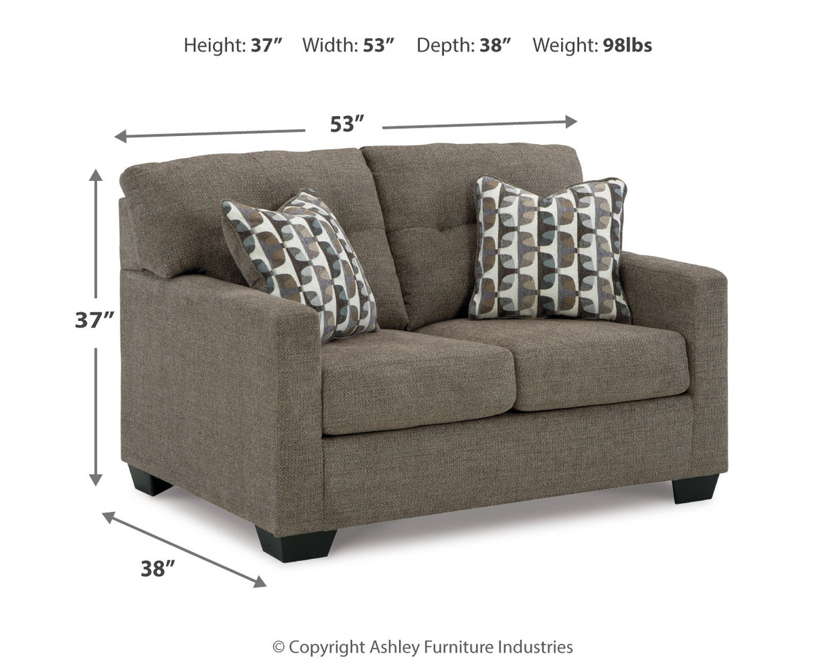 Mahoney Chocolate Loveseat from Ashley - Luna Furniture