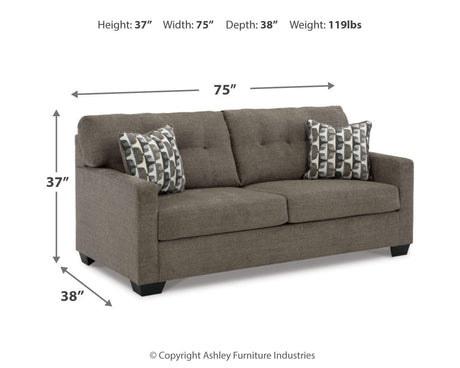 Mahoney Chocolate Sofa and Chaise from Ashley Furniture - Luna Furniture