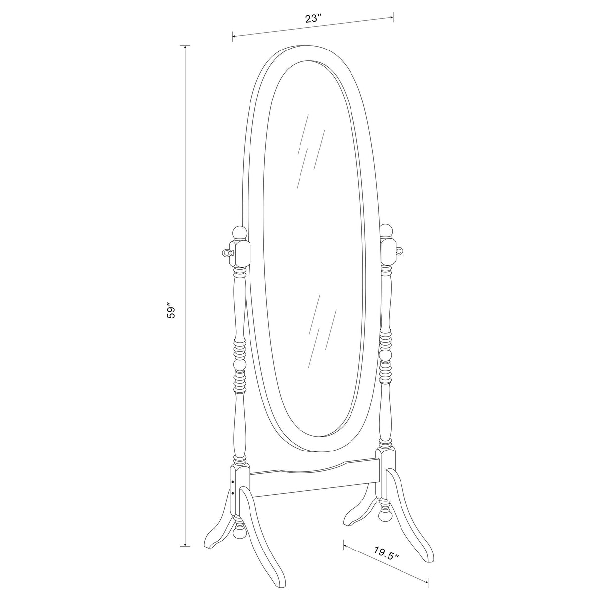Foyet Merlot Oval Cheval Mirror from Coaster - Luna Furniture