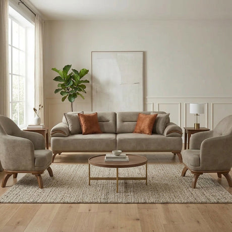Mia Convertible Sofa in Beige from Furnia - Luna Furniture