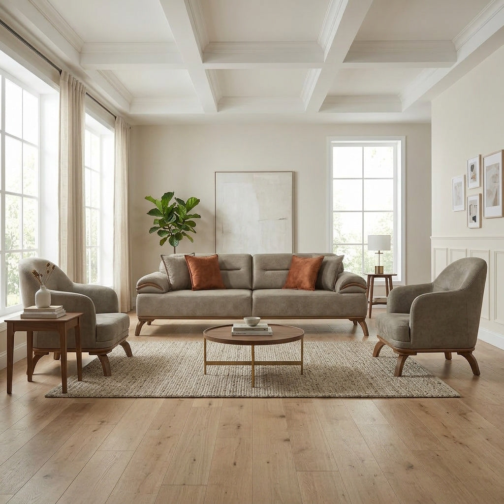 Mia Convertible Sofa in Beige from Furnia - Luna Furniture