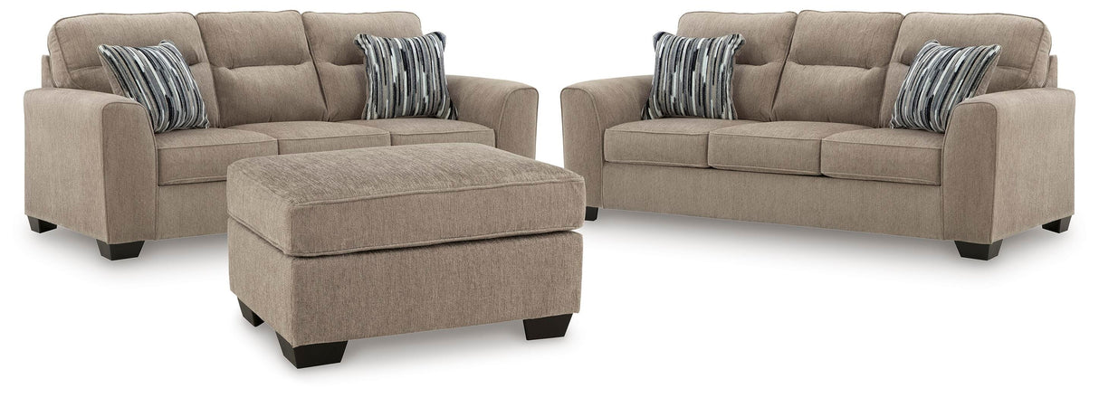 Olten Mocha 2 Sofas and Ottoman from Ashley Furniture - Luna Furniture