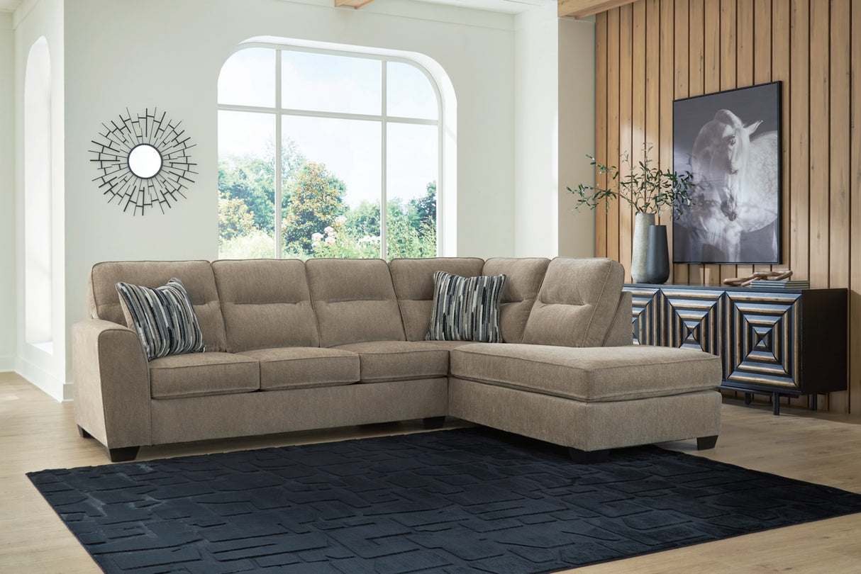 Olten Mocha 2-Piece RAF Sectional from Ashley - Luna Furniture