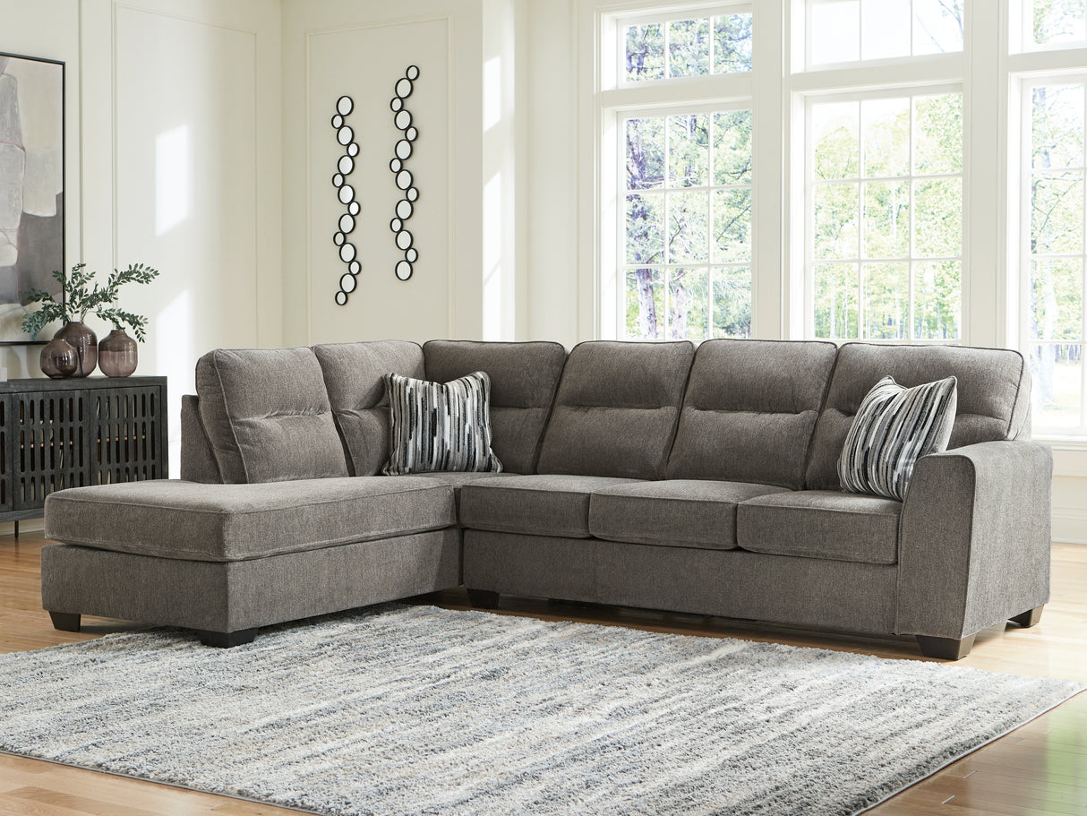 Olten Graphite 2-Piece LAF Sectional from Ashley - Luna Furniture